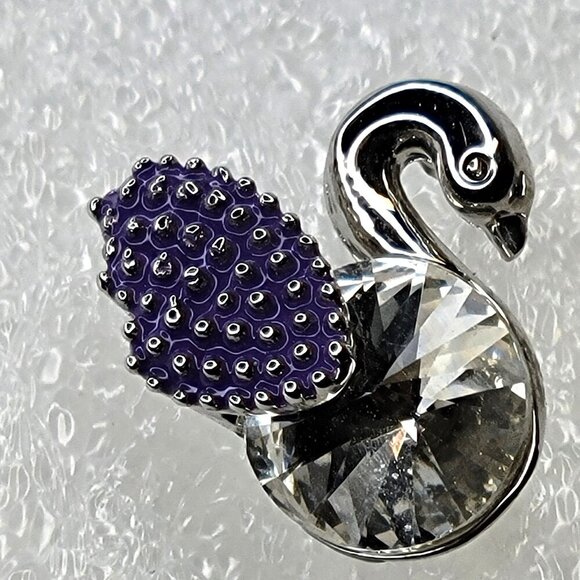 Purple Swan Tiny Earrings - Picture 3 of 6